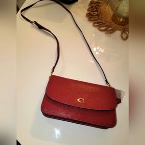 BNWT COACH CROSSBODY  brand new with tags. Deep Red leather bag.